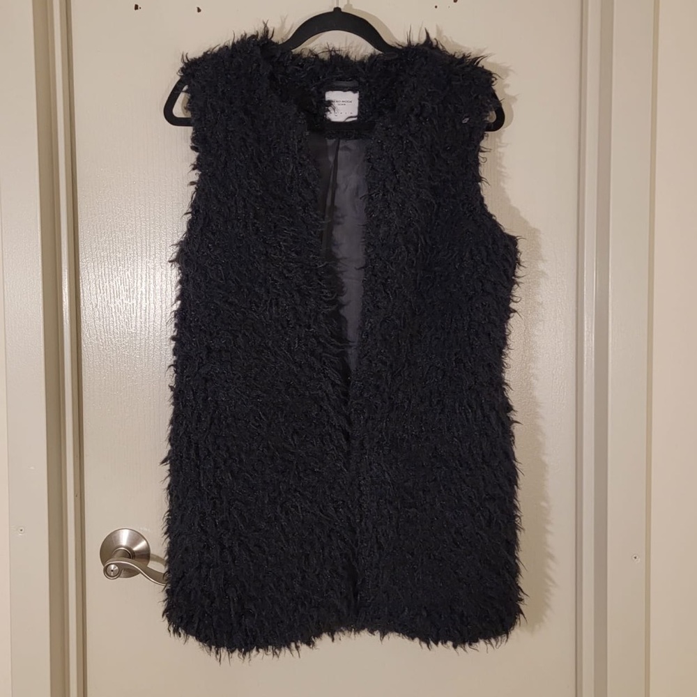 Vero Moda Black Sherpa Vest Size Small